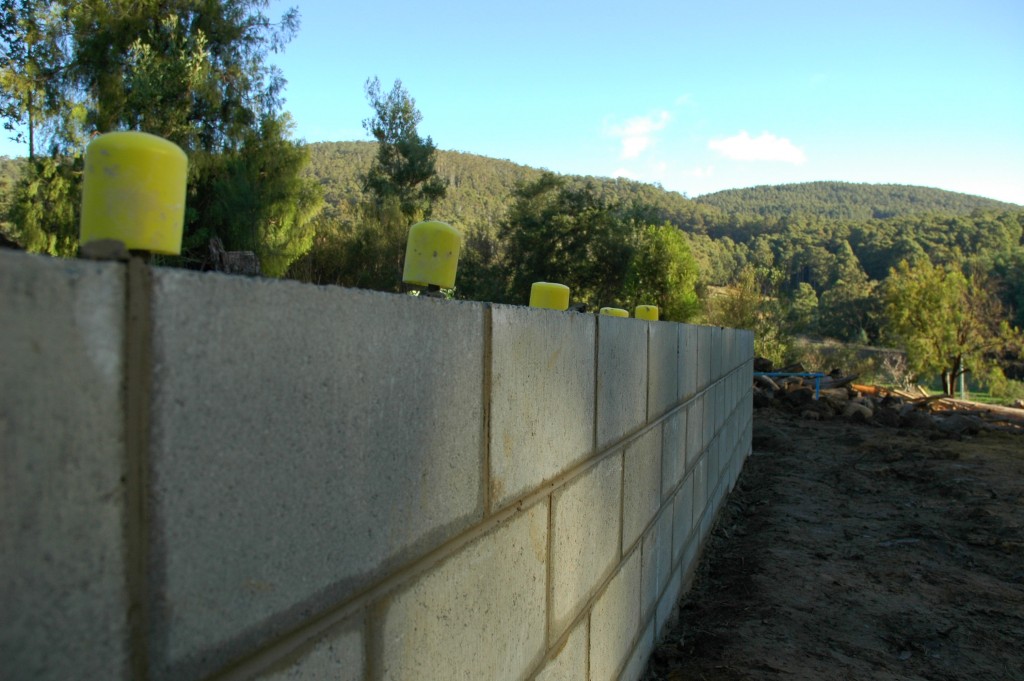 A beautiful straight, level blockwork wall