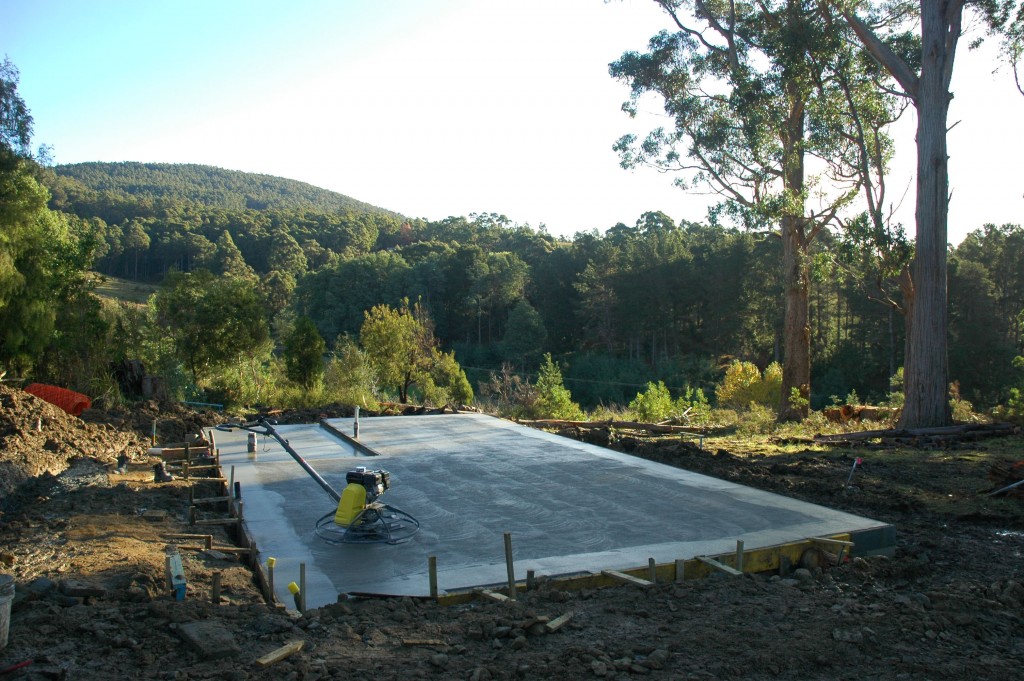 A thing of beauty: the slab, poured and nearly finished