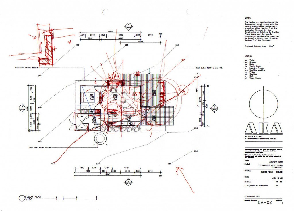 Drawing over the approved Development Application design