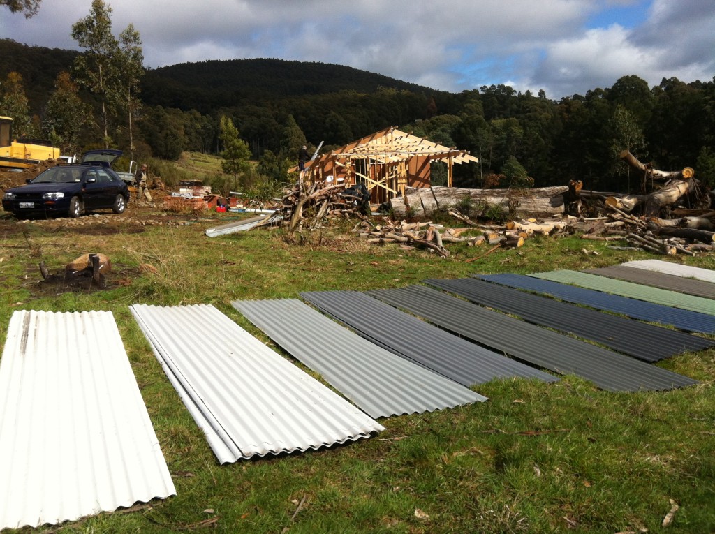 Out in the open: the range of colours supplied, laid out on the grass