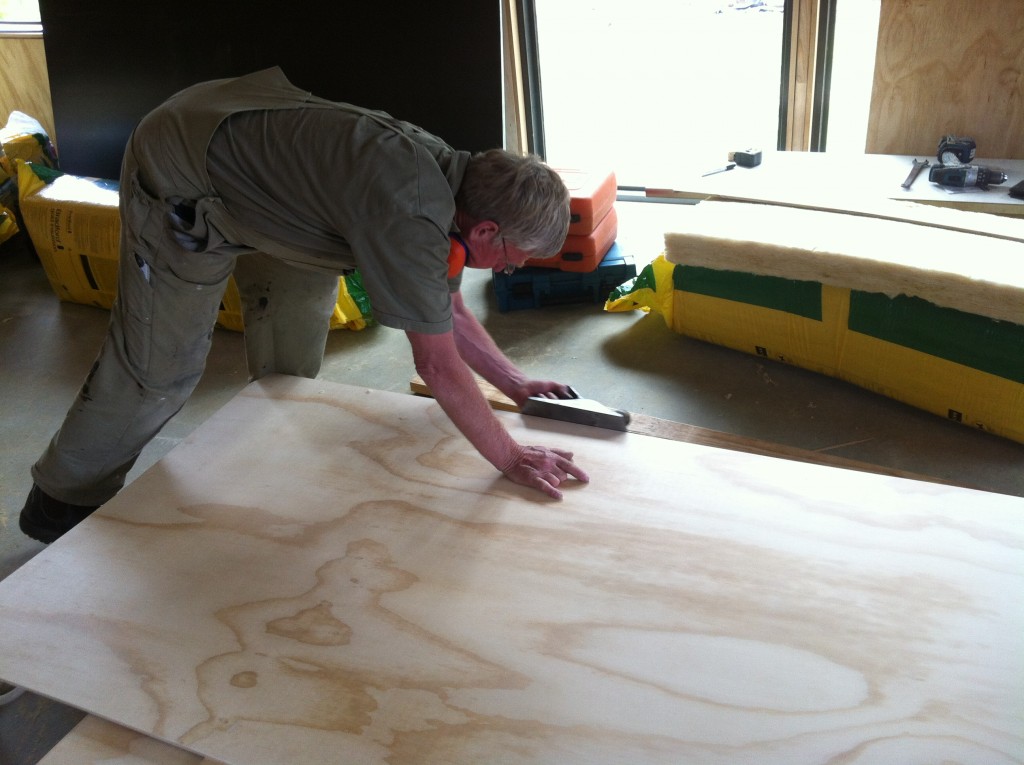 Made by hand: Greg arised each edge of the ply sheet with a hand plane