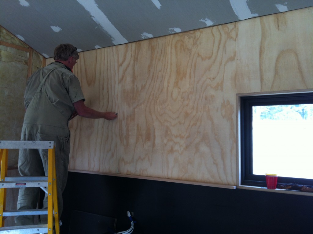 Ebony and ivory: the two toned wall to the kitchen