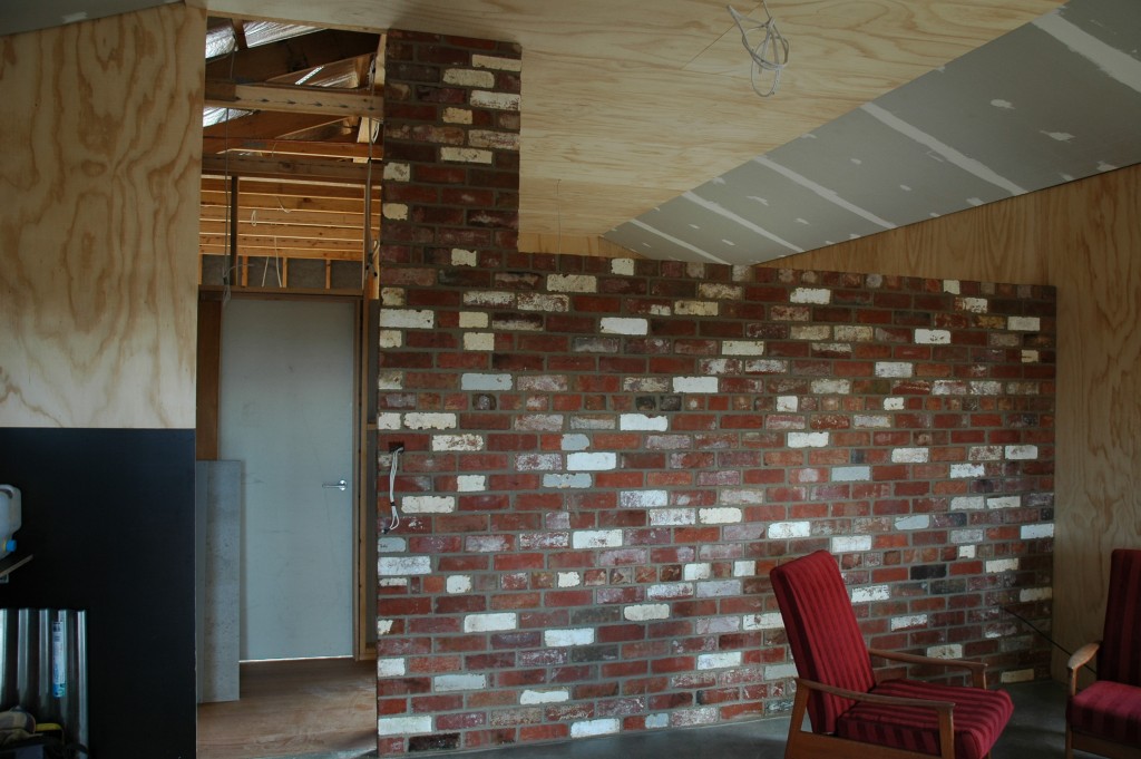 Nice: the recycled internal brick wall complete