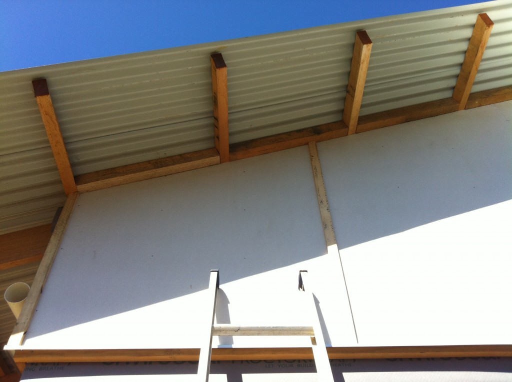 Light and shade: the roof overhang provides good cover to the high cladding