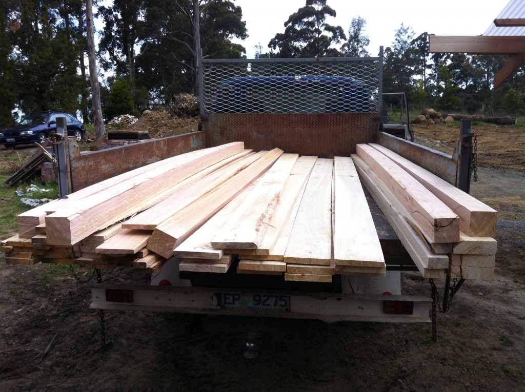 A truck load of timber: the result from the first round of milling