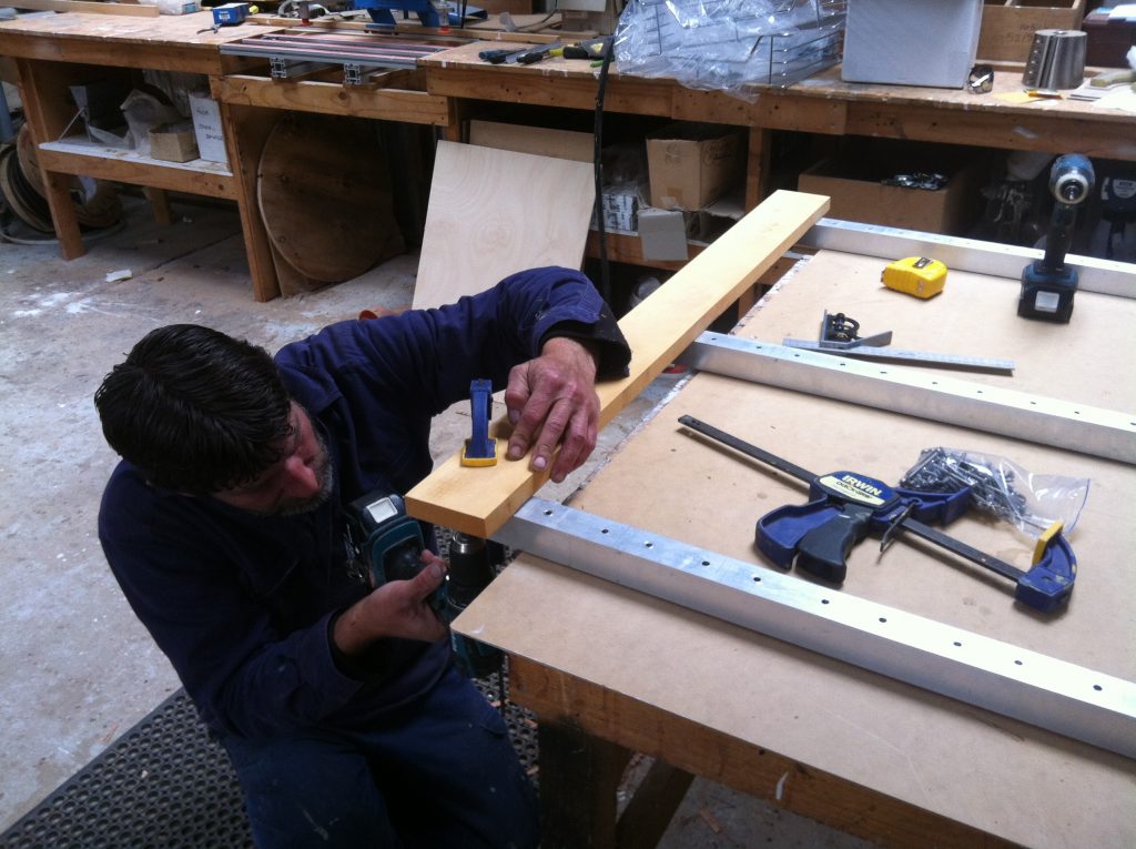 On the Mark: Mark setting out the end boards to keep the frame square