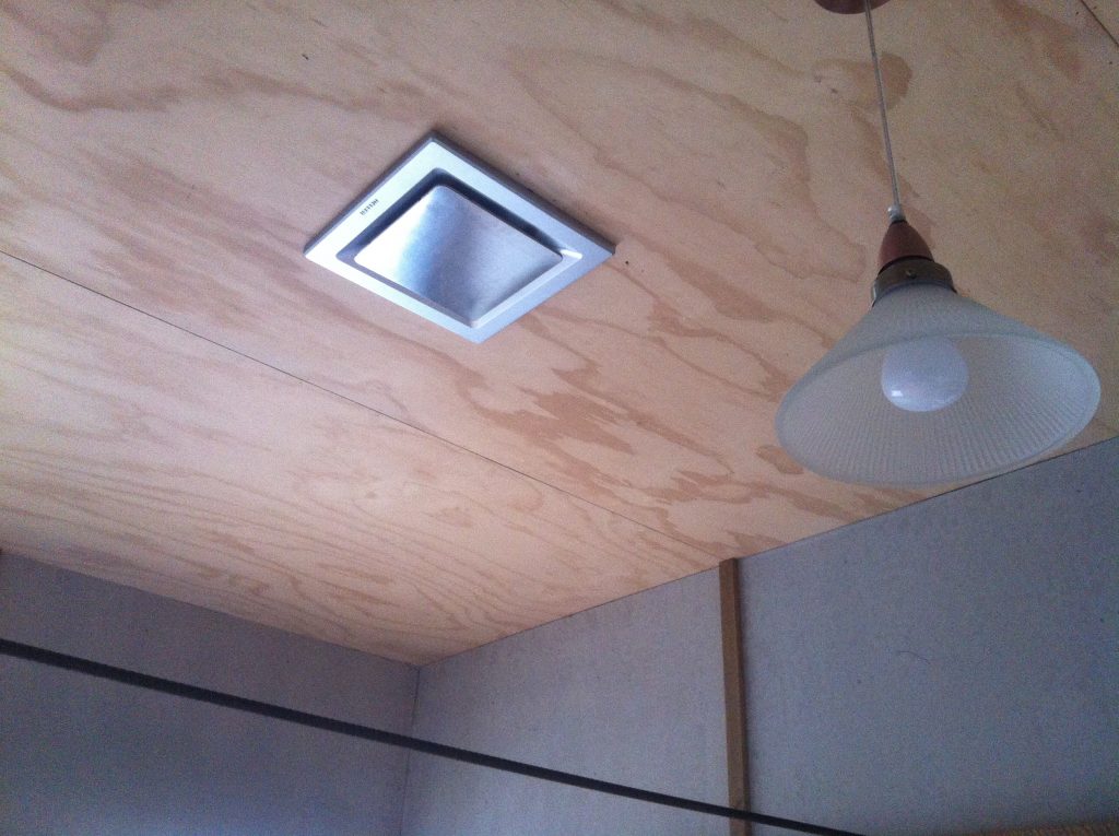 After thought: the exhaust fan - a late addition to the bathroom ceiling